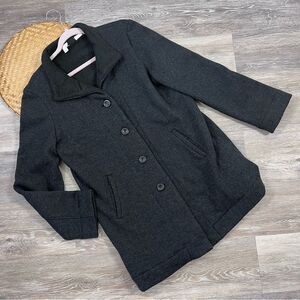 Eileen fisher charcoal gray button‎ down coat women’s size S wool blend